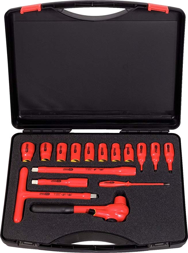 KS TOOLS 4042146329573 SK Hand Tool Insulated socket wrench set, 16 pcs, 1/2″