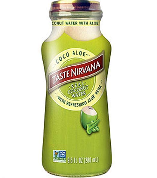 Taste Nirvana Real Coconut Water, Coco Aloe with Refreshing Aloe Vera, 9.5 Ounce Glass Bottles (Pack of 12) $13.8