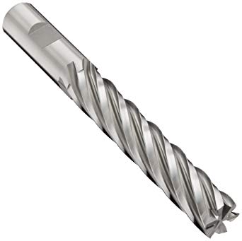 YG-1 E2175 Cobalt Steel Square Nose End Mill, Extra Long Reach, Weldon Shank, Uncoated (Bright) Finish, 30 Deg Helix, 6 Flutes, 10.5″ Overall Length, 1.5″ Cutting Diameter, 1.25″ Shank Diameter