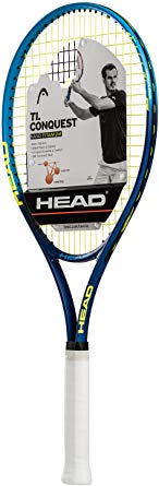 HEAD Ti. Conquest Tennis Racket – Pre-Strung Head Light Balance 27 Inch Racquet – 4 1/4 In Grip