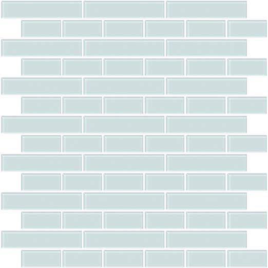 In Home NH2361 Sea Glass Peel & Stick Backsplash Tiles, Blue