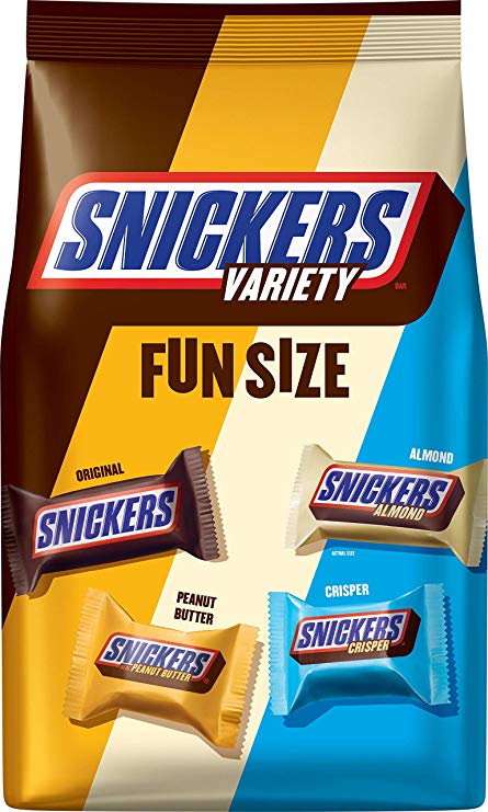 Snickers Variety Mix Fun Size Candy Bars, Great for Valentine’s Chocolate, 35.09-Ounce  $5.83