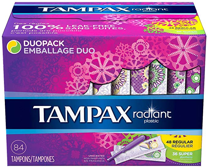 Tampax 29936 Radiant Tampons Regular Super (84 Count)