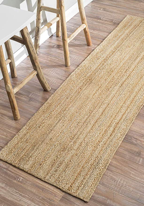 nuLOOM Rigo Hand Woven Jute Runner Rug, 2′ 6″ x 10′, Natural