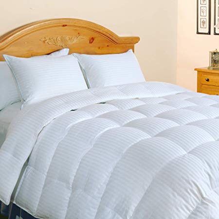 Blue Ridge Home Fashions, Inc. 500 Thread Count 1cm Silk-Cotton Full-Queen in White Color DOWN/DOWN DOWN/DOWN BLEND COMFORTER,