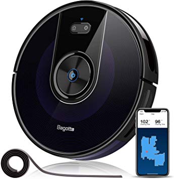 Robot Vacuum, Bagotte 2200Pa & Mapping Robotic Vacuum Cleaner: Wi-Fi Connectivity, 2.7″ Super-Thin, Methodical Cleaning, Scheduling, Boundary Strips for Pet Hair