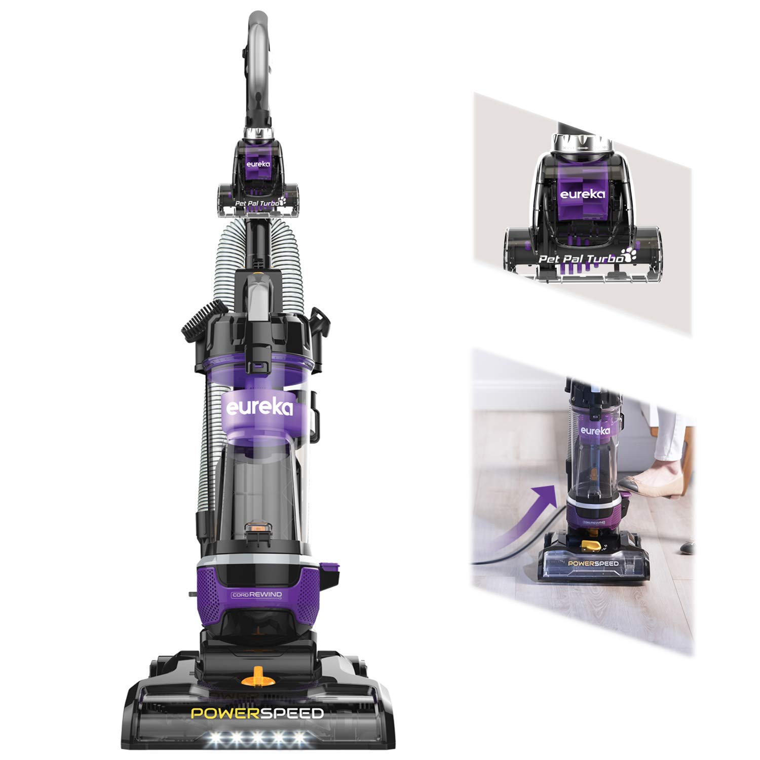 Eureka NEU202 Upright Vacuum Cleaner with Automatic Cord Rewind and LED Headlight + Free Shipping $119.98