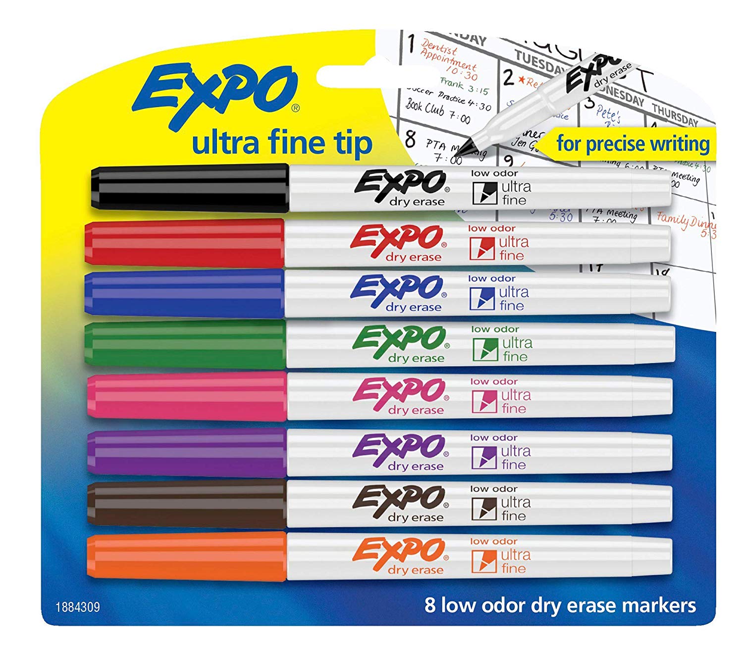 8-Count Expo Low-Odor Ultra Fine Tip Dry Erase Markers (Assorted)