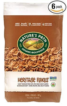 Nature’s Path Heritage Flakes Whole Grains Cereal, Healthy, Organic, 32 Ounce (Pack of 6) – $25.19 with 15% S&S