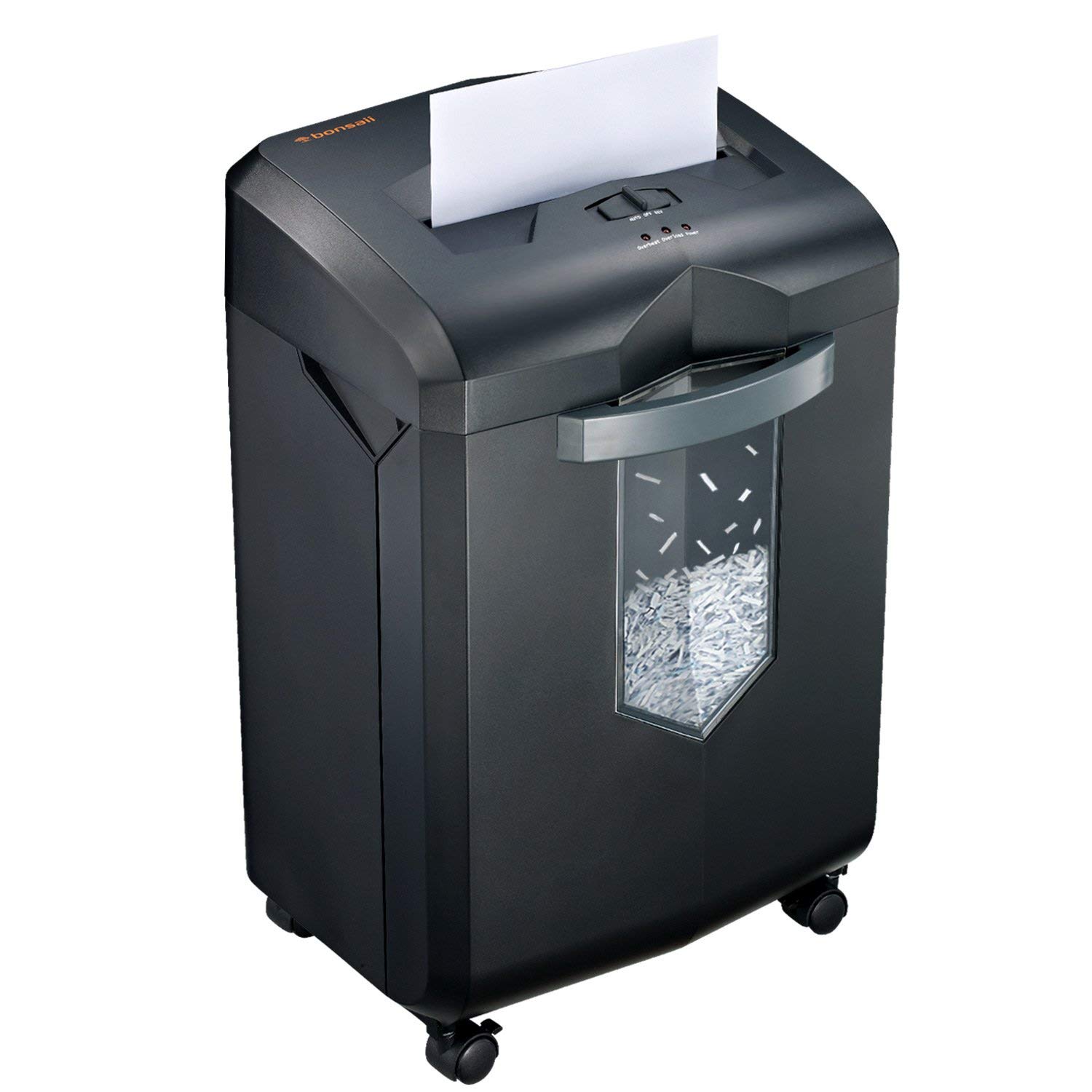 Bonsaii EverShred C149-C 18-Sheet Heavy Duty Cross-Cut Paper/CD/Credit Card Shredder with 6 Gallon Pullout Basket and 4 Casters, 60 Minutes Running Time, Black – $138.60 + FS