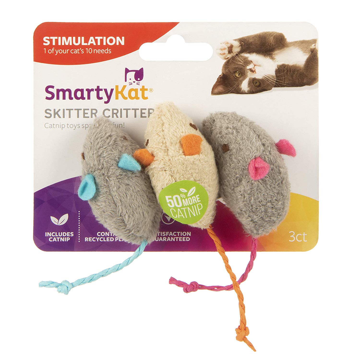 SmartyKat Catnip Cat Toys [Skitter Critters] – Pkg 3 for $1.53