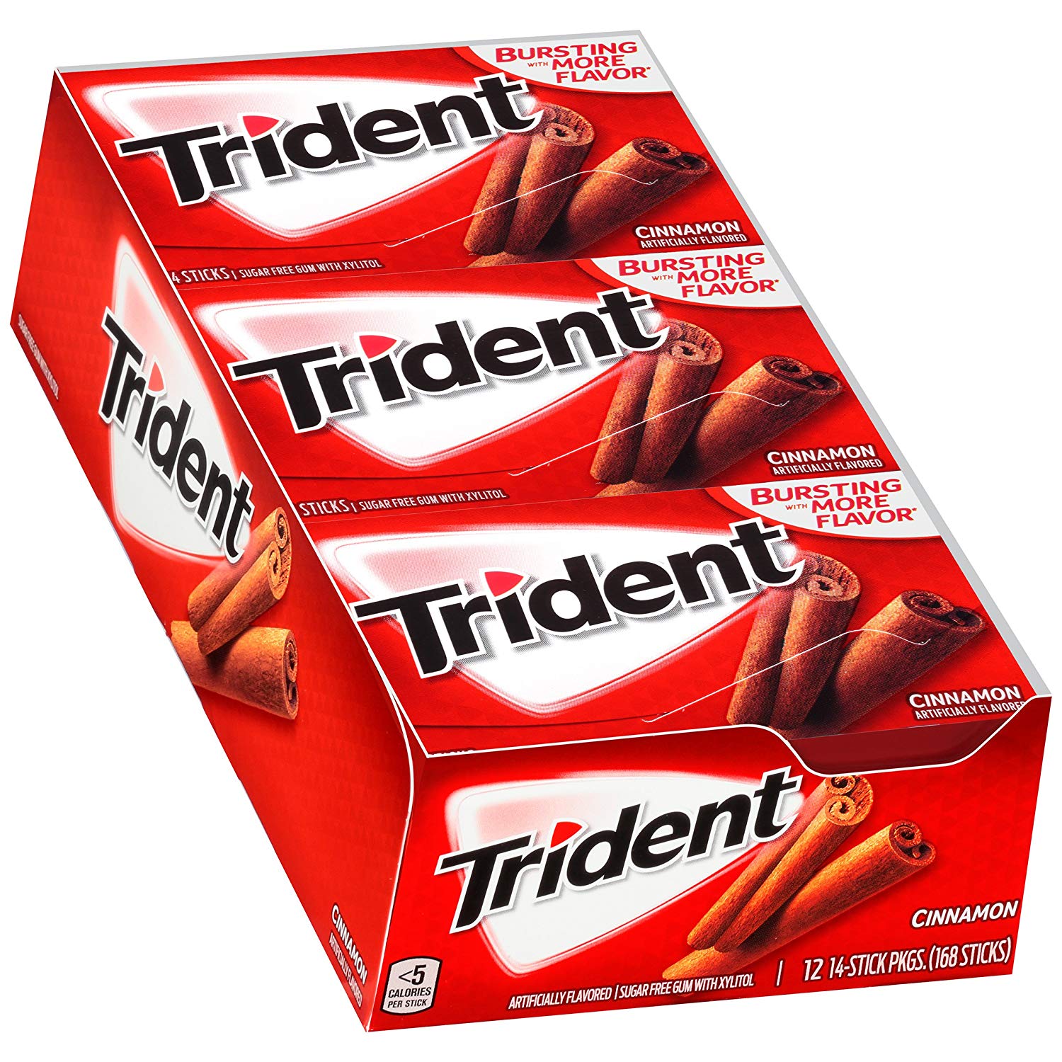 Trident Cinnamon Sugar Free Gum – with Xylitol – 12 Packs (168 Pieces Total) $6.38 with s/s