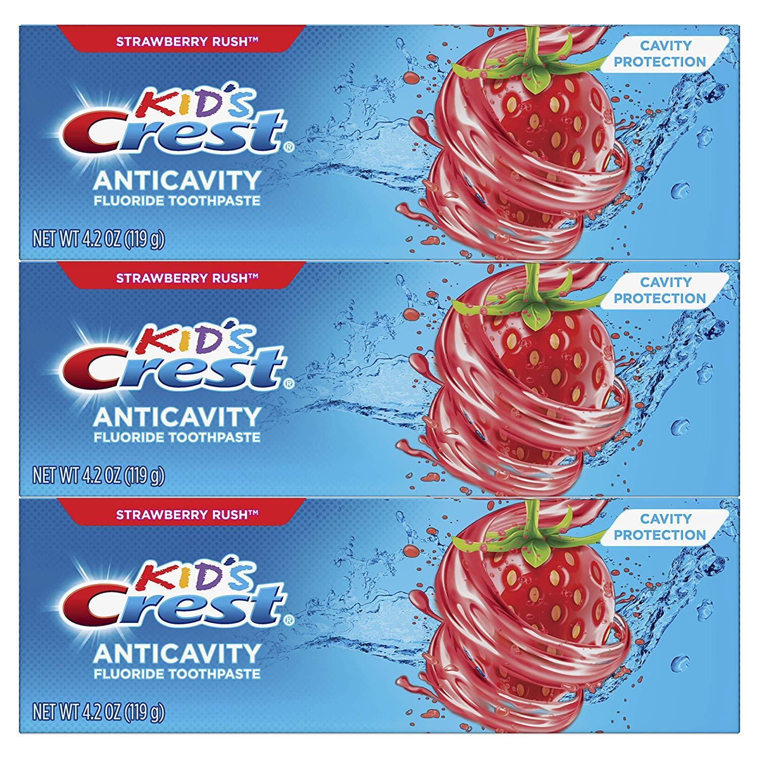 3-Ct 4.2oz Crest Kid’s Cavity Protection Fluoride Toothpaste (Strawberry Rush)