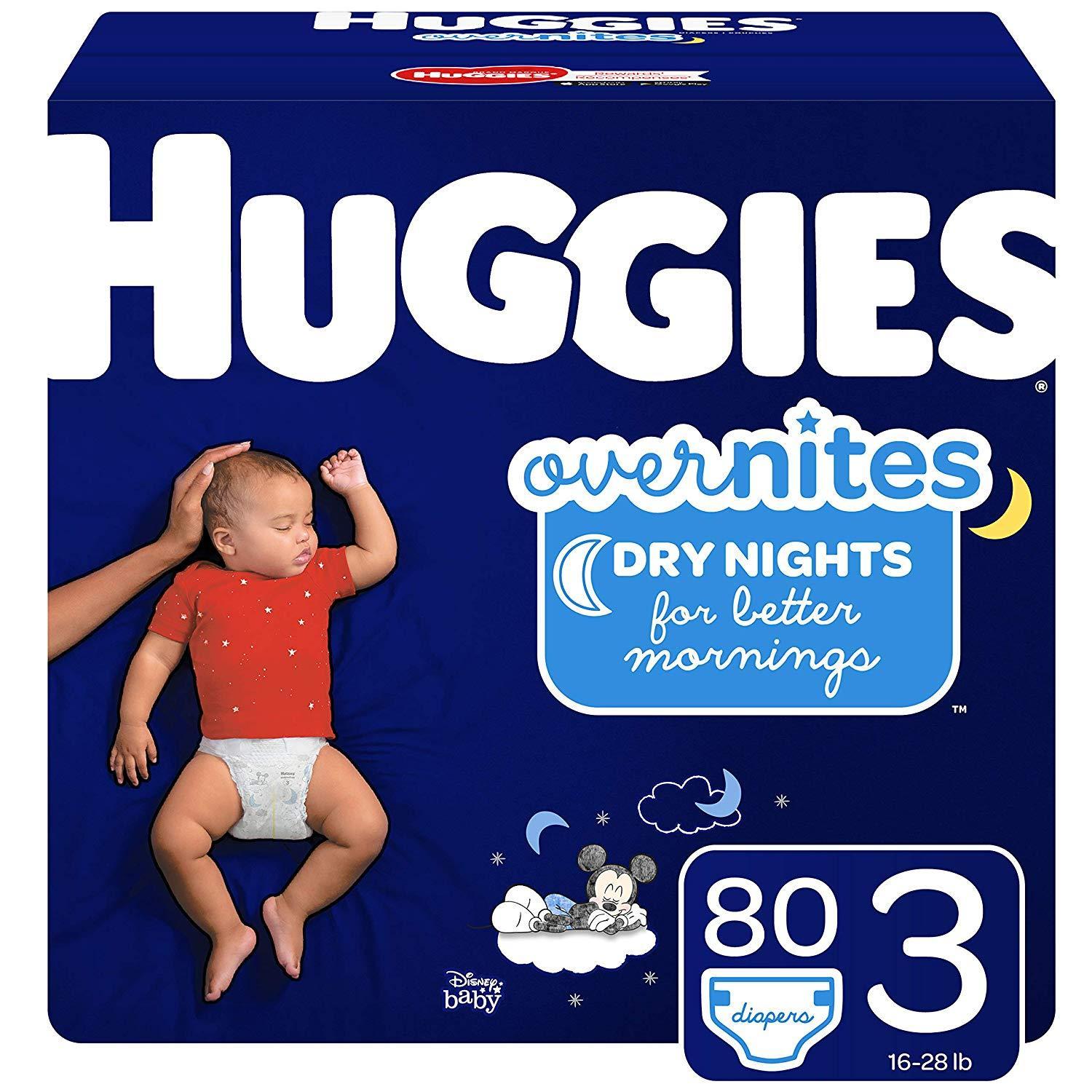 Buy 2 Select Diapers, Get $10 Off: 80-Ct Huggies OverNites Diapers (Size 3)