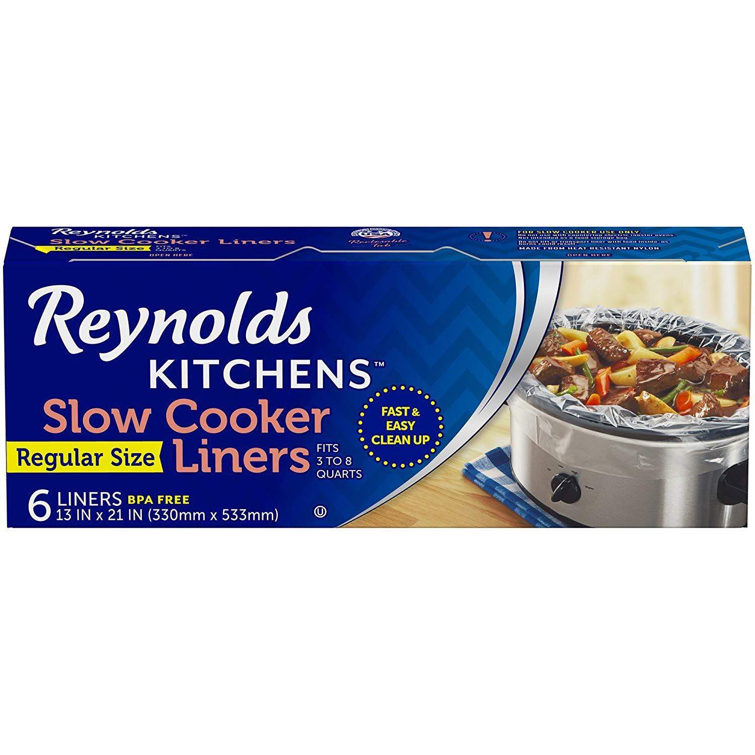 6-Count Reynolds Kitchens Premium Slow Cooker Liners (13″x21″)