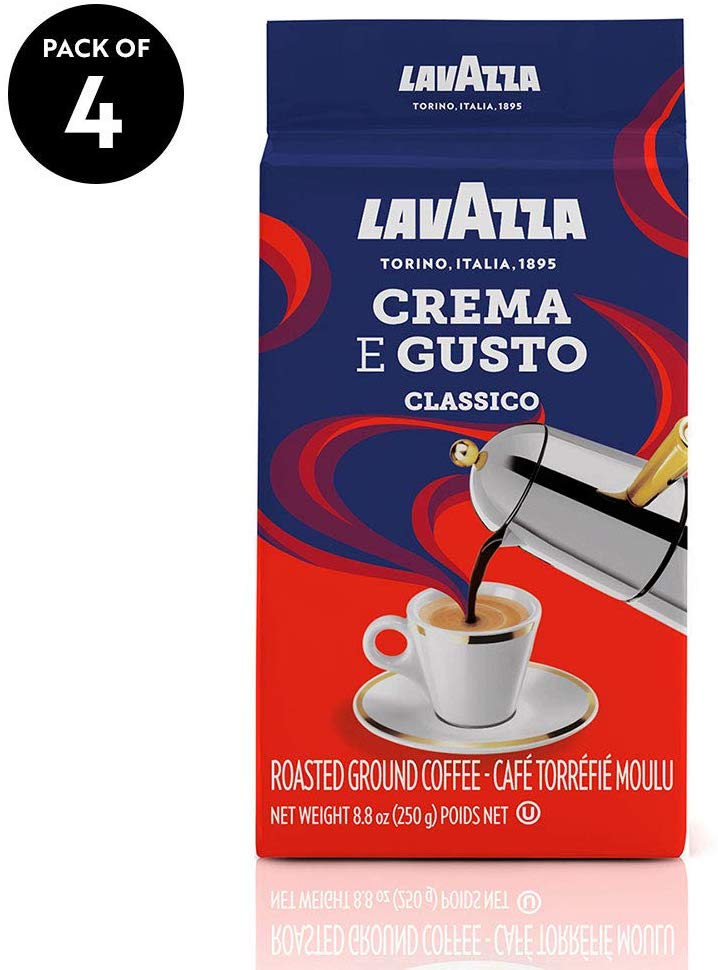 4-Pack 8.8oz. Lavazza Crema e Gusto Ground Coffee Blend (Espresso Dark Roast)