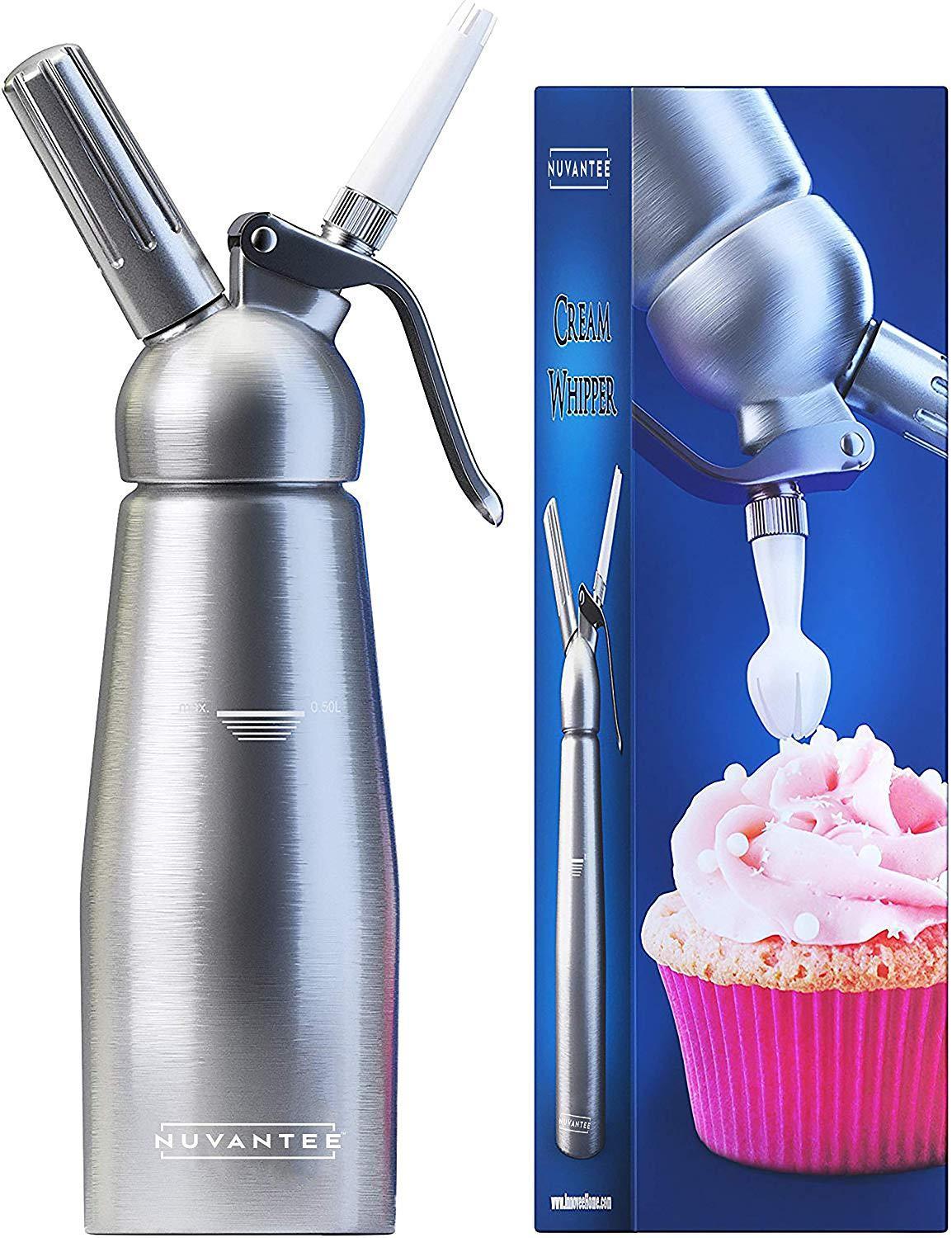 Nuvantee Aluminum Whipped Cream Dispenser With 3 Decorating Nozzles $6.74 + Free Shipping