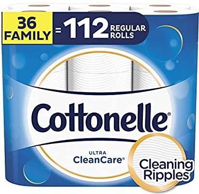 36-Pack Cottonelle Ultra CleanCare Family Mega Toilet Paper Rolls for $18 with Free Shipping