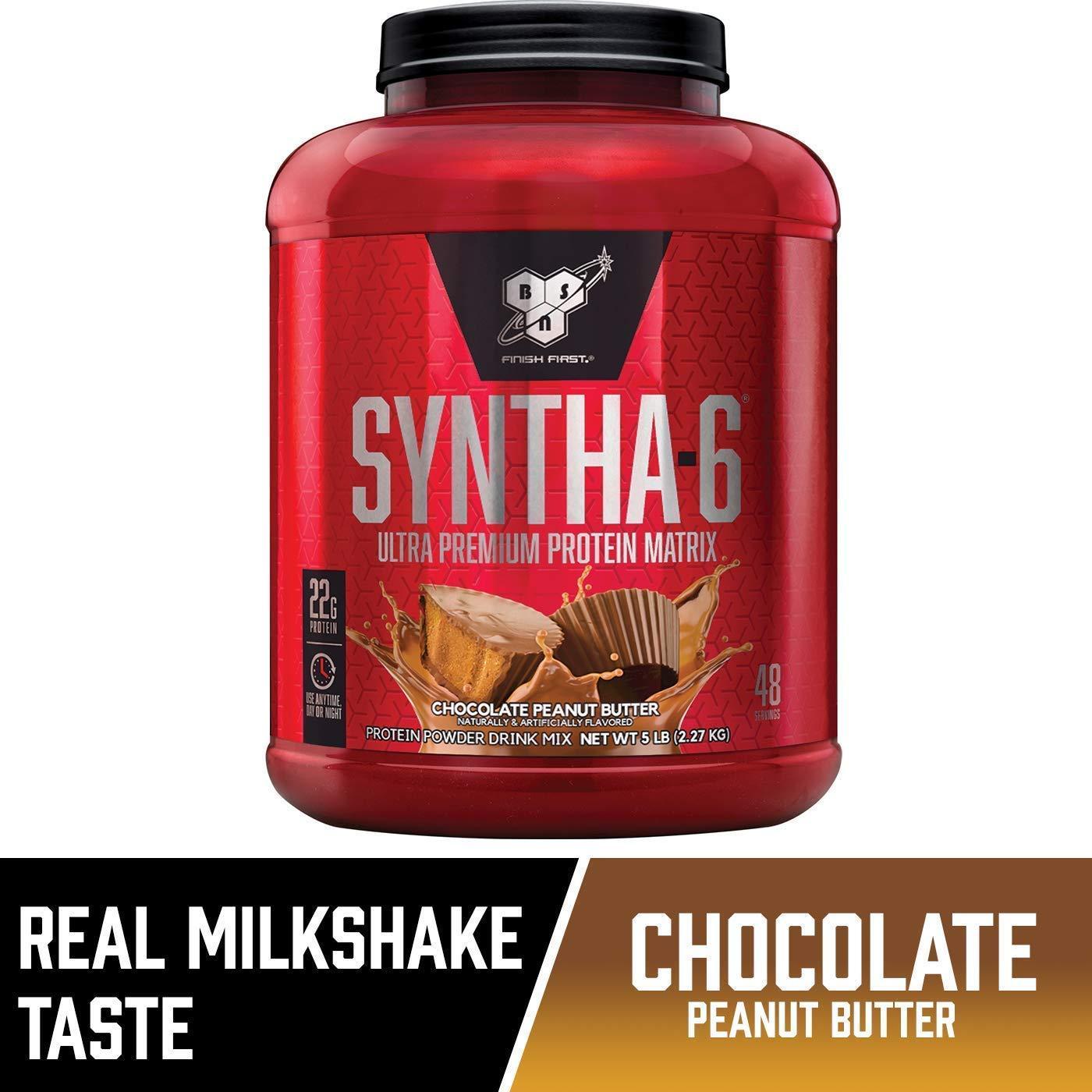 5-Pounds BSN Syntha-6 Milk Protein Isolate Powder (Chocolate Peanut Butter) – $21.63 w/S&S and coupon and Extra Savings, (As Low As – $17.10) and Others