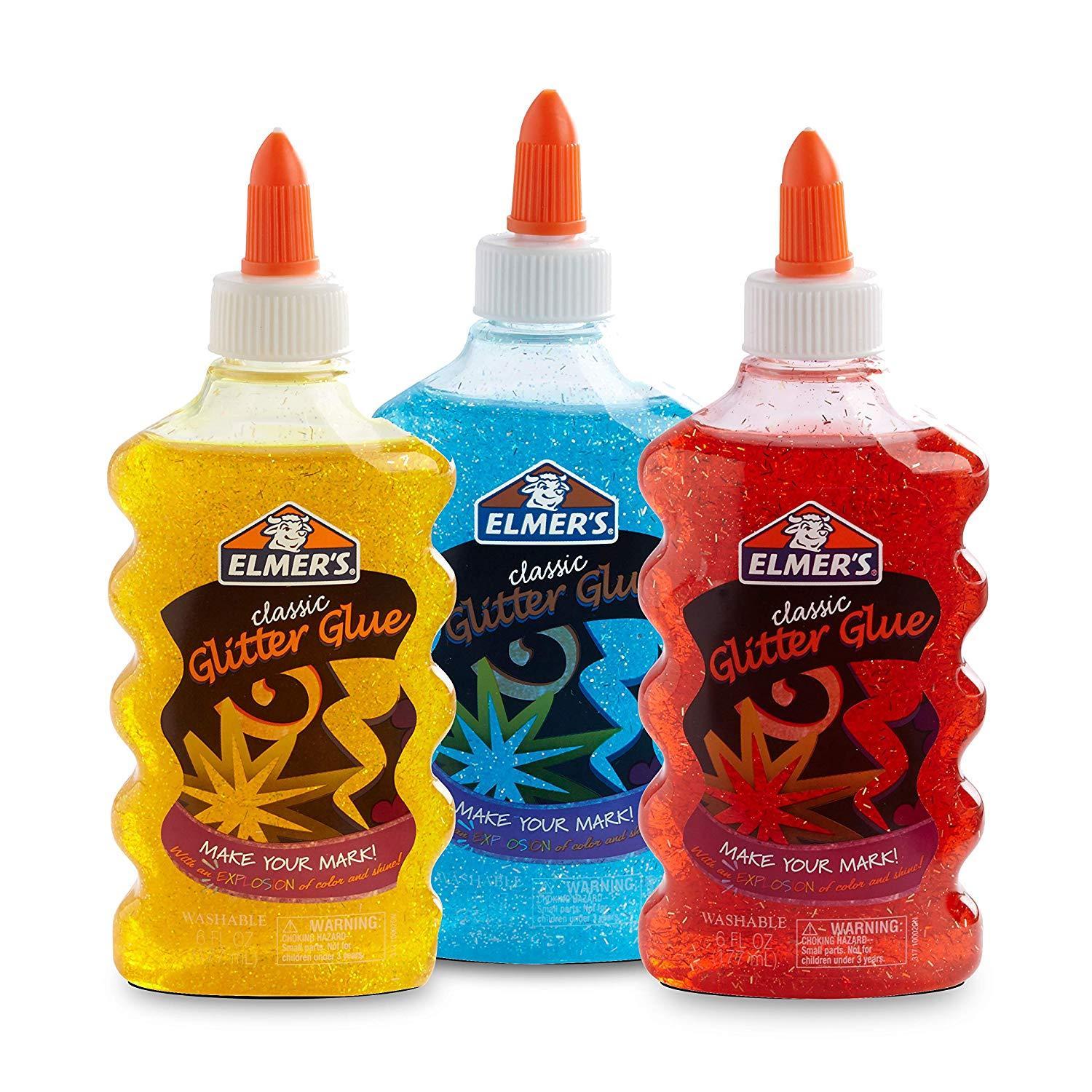 Elmer’s Classic Glitter Glue, 6 Ounces, Set of 3 (Yellow, Blue, Red) $3.44