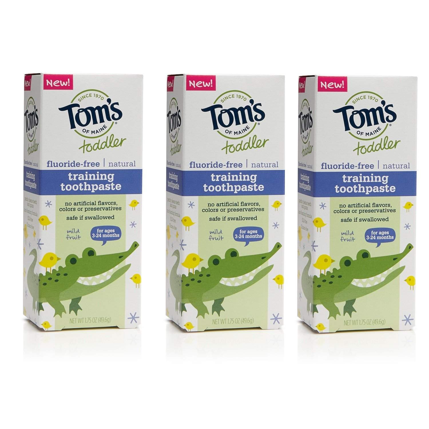 3-Ct 1.75oz Tom’s of Maine Toddlers Fluoride-Free Natural Toothpaste (Mild Fruit)