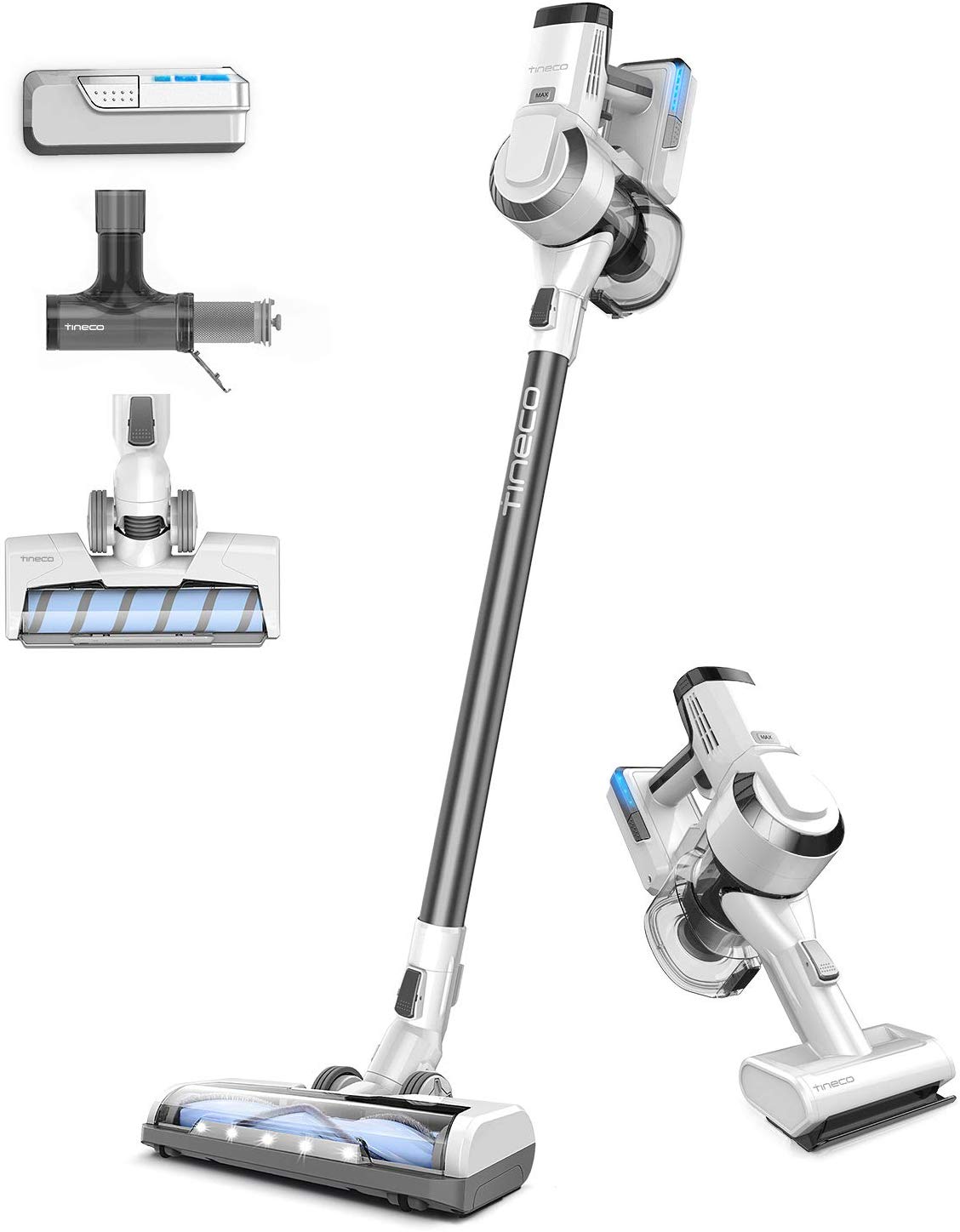 Tineco A10 Master Cordless Vacuum Cleaner, 350W Rating Power 2 LED Power Brush Handheld Stick Vacuum for Hardwood Floor Carpet Pet Hair: $209