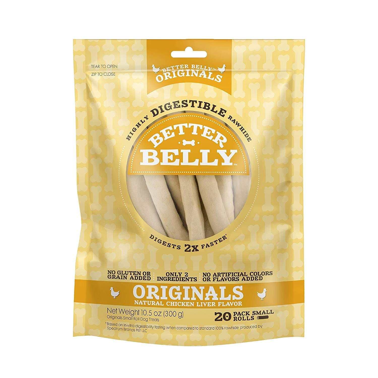 Better Belly Rawhide Bones (Chicken Liver) 20ct $3.96 with s/s
