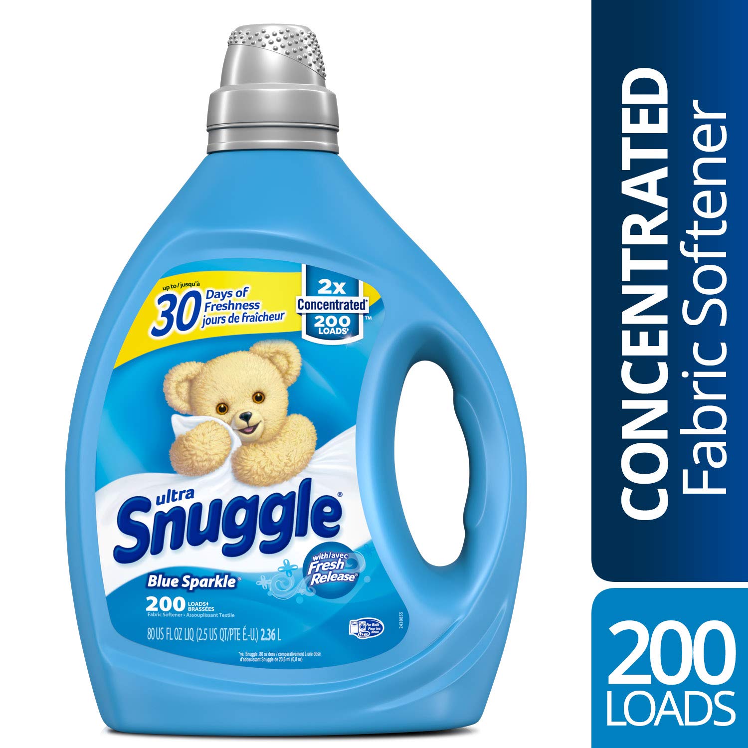 Snuggle Liquid Fabric Softener, 2X Concentrated, 80oz, 200 loads, $7.39 AC w/ S&S, Amazon
