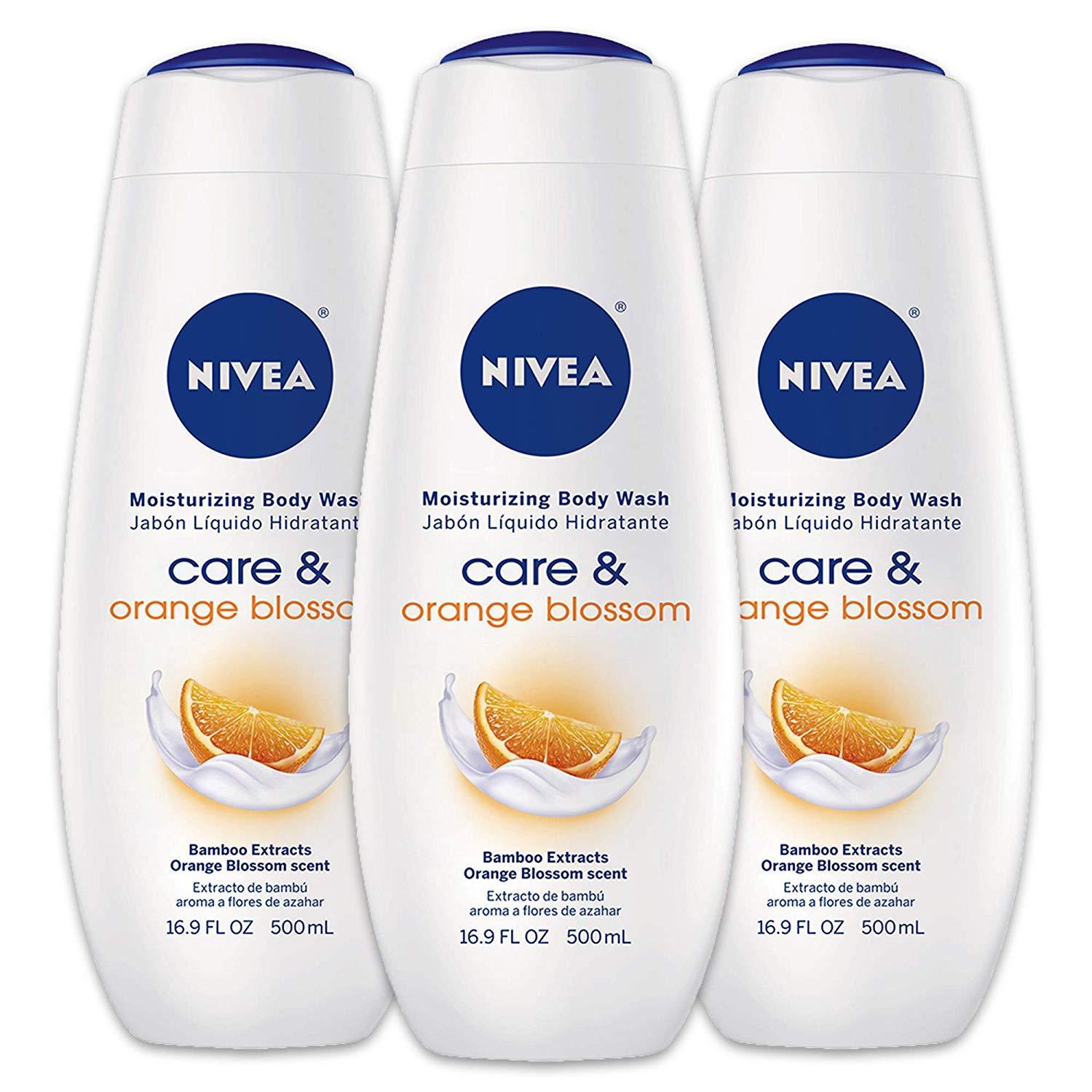 NIVEA Care & Orange Blossom Moisturizing Body Wash – Fresh Scent for Normal Skin – 16.9 fl. oz. Bottle (Pack of 3): As low was $6.76 w/S&S