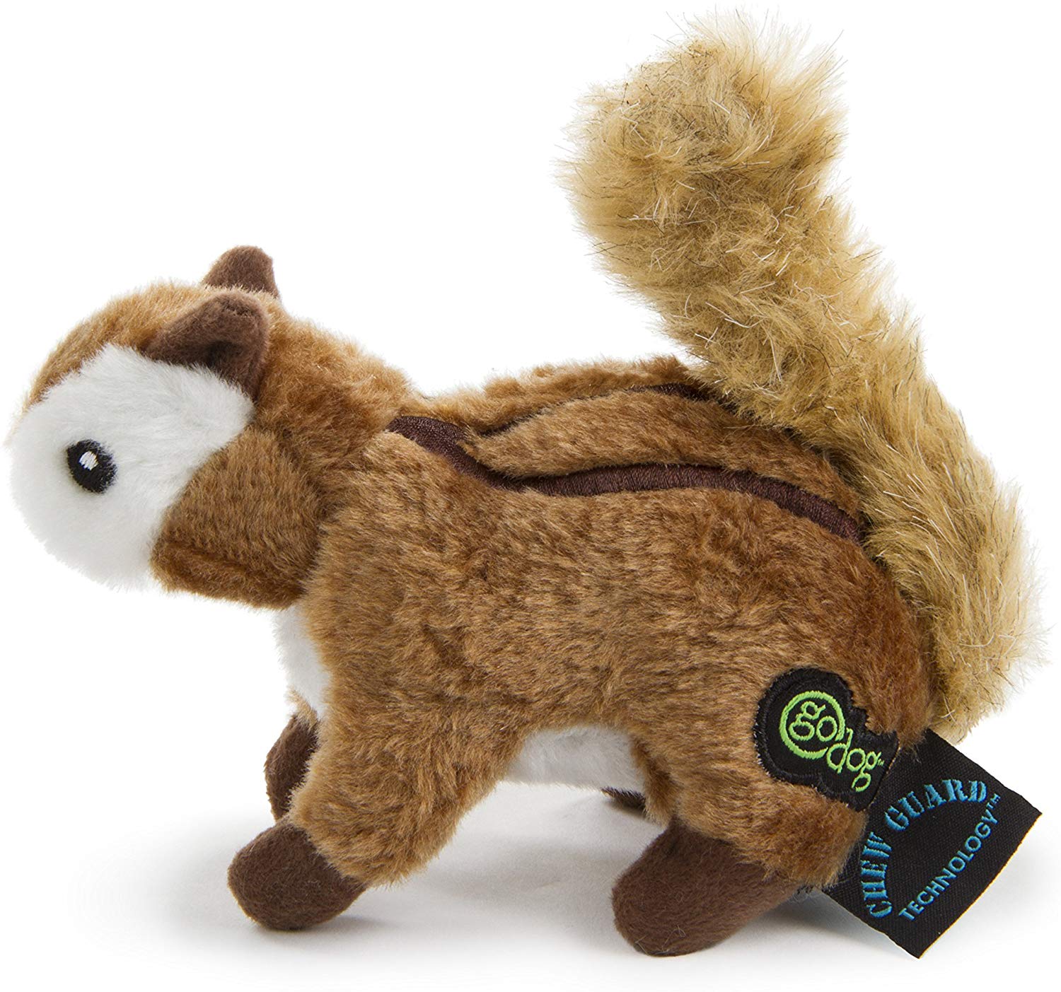 goDog Wildlife Dog Toy with Chew Guard (Chipmunk, Small)