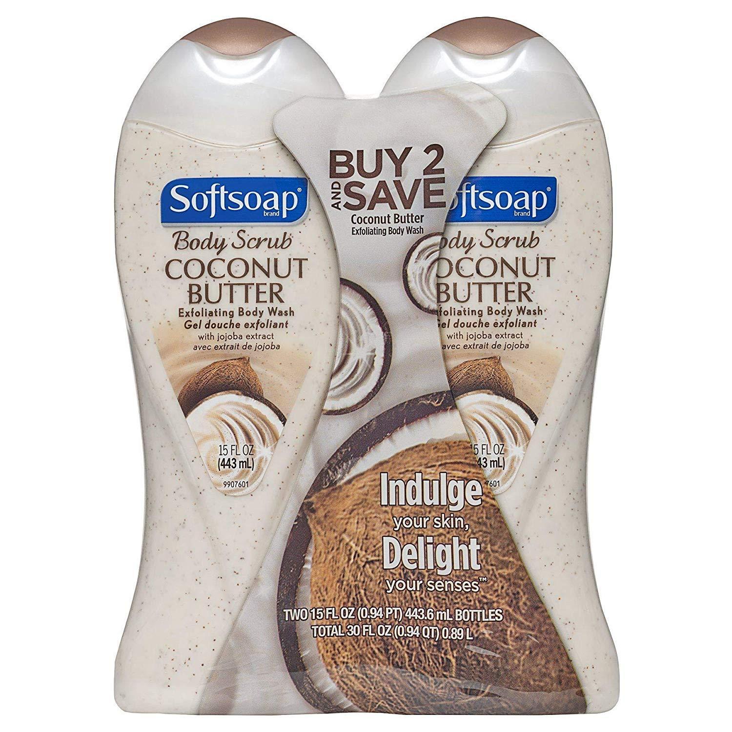2-Pack 15oz. Bottles Softsoap Body Butter Coconut Scrub Body Buff Wash $3.91 5% or $3.50 15%