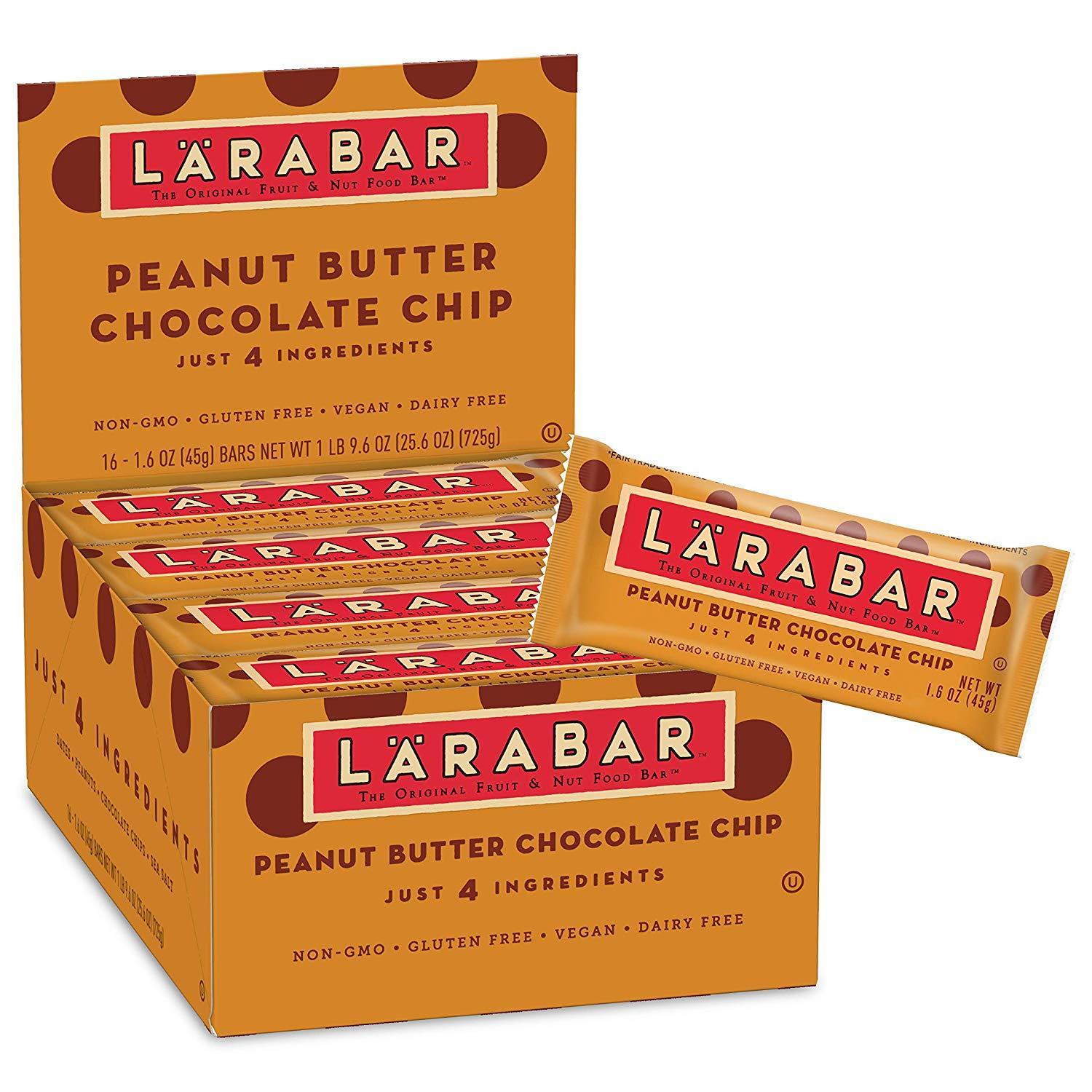 Larabar Gluten Free Bar, Peanut Butter Chocolate Chip, 1.6 oz (16 Count) S&S $11.3