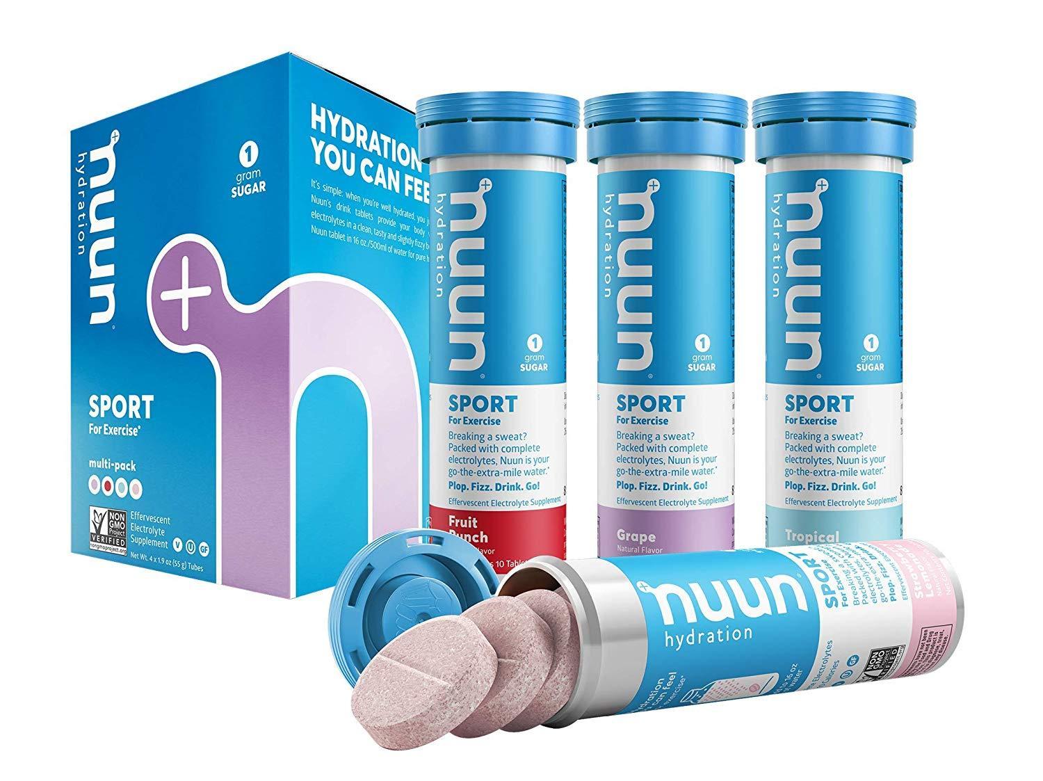 4-Tubes Nuun Hydration Electrolyte Sports Drink Tablets (various flavors)