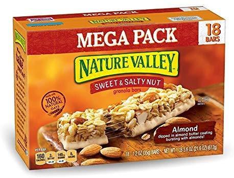 Nature Valley Granola Bars, Sweet and Salty Nut, Almond 18 bars $4.04 with s/s