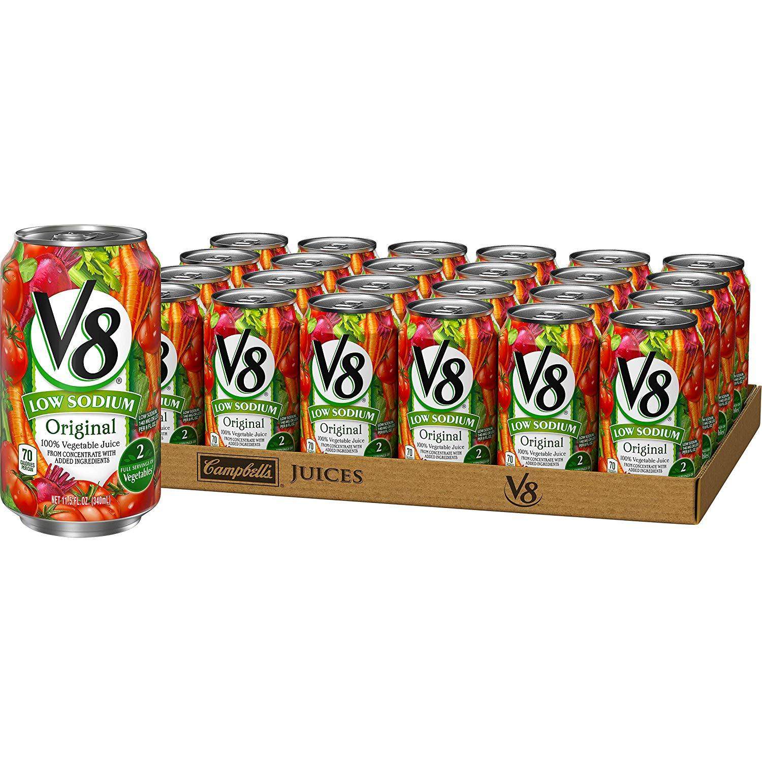 24-Pack V8 Original Low-Sodium Vegetable Juice (11.5oz ea)