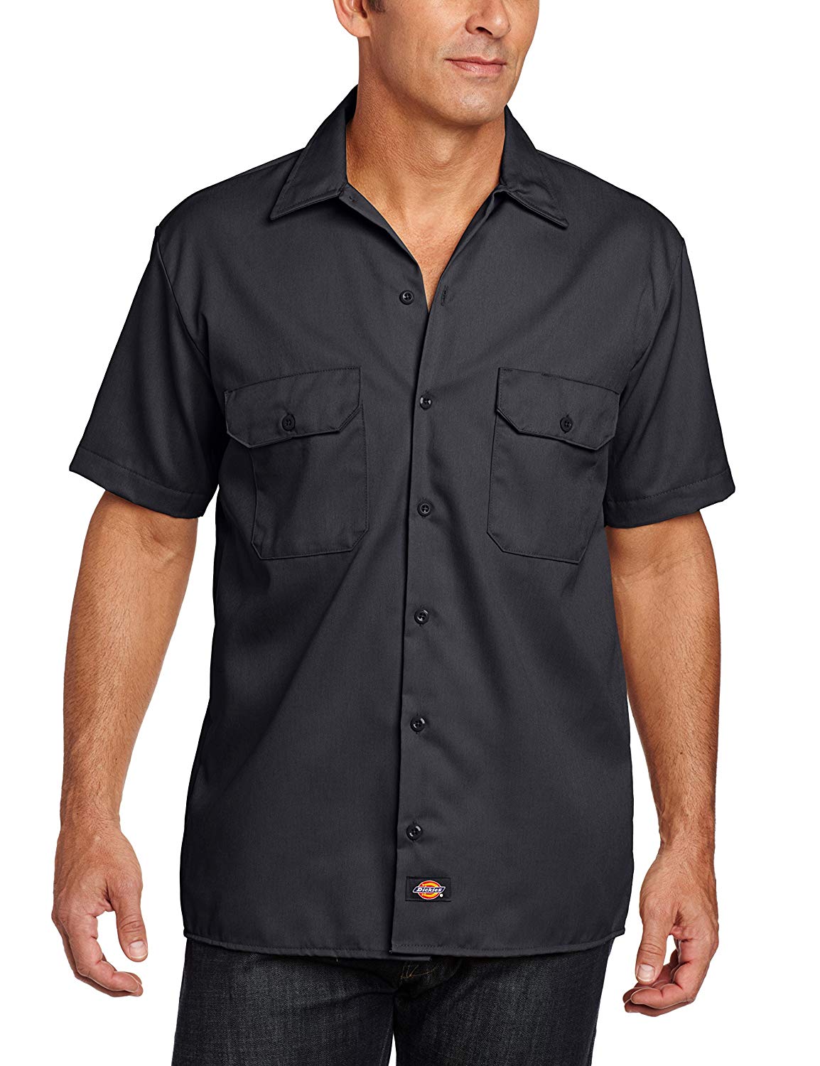 Dickies Men’s Big-Tall Short-Sleeve Work Shirt,Black, $14 amazon