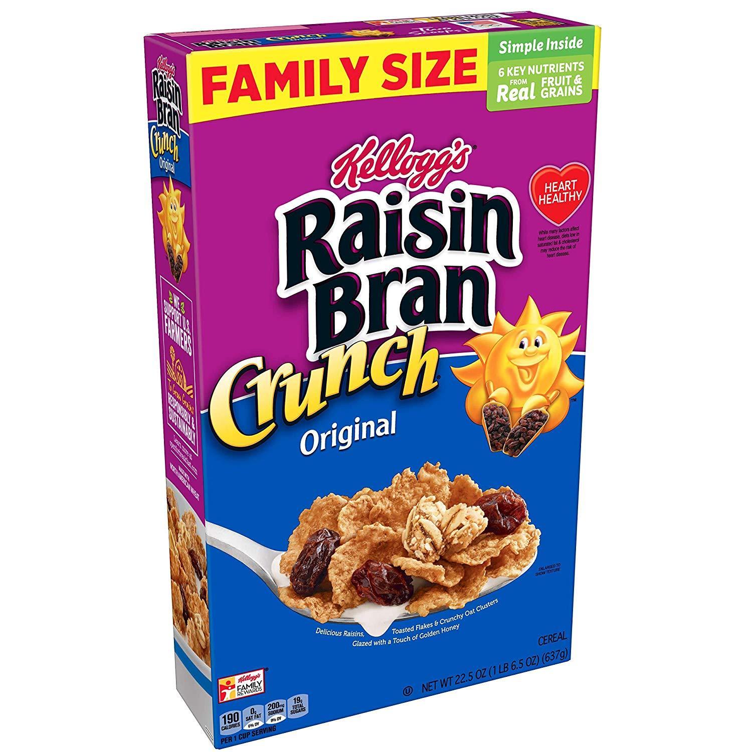 16-Count 22.5-oz Kellogg’s Raisin Bran Crunch Breakfast Cereal