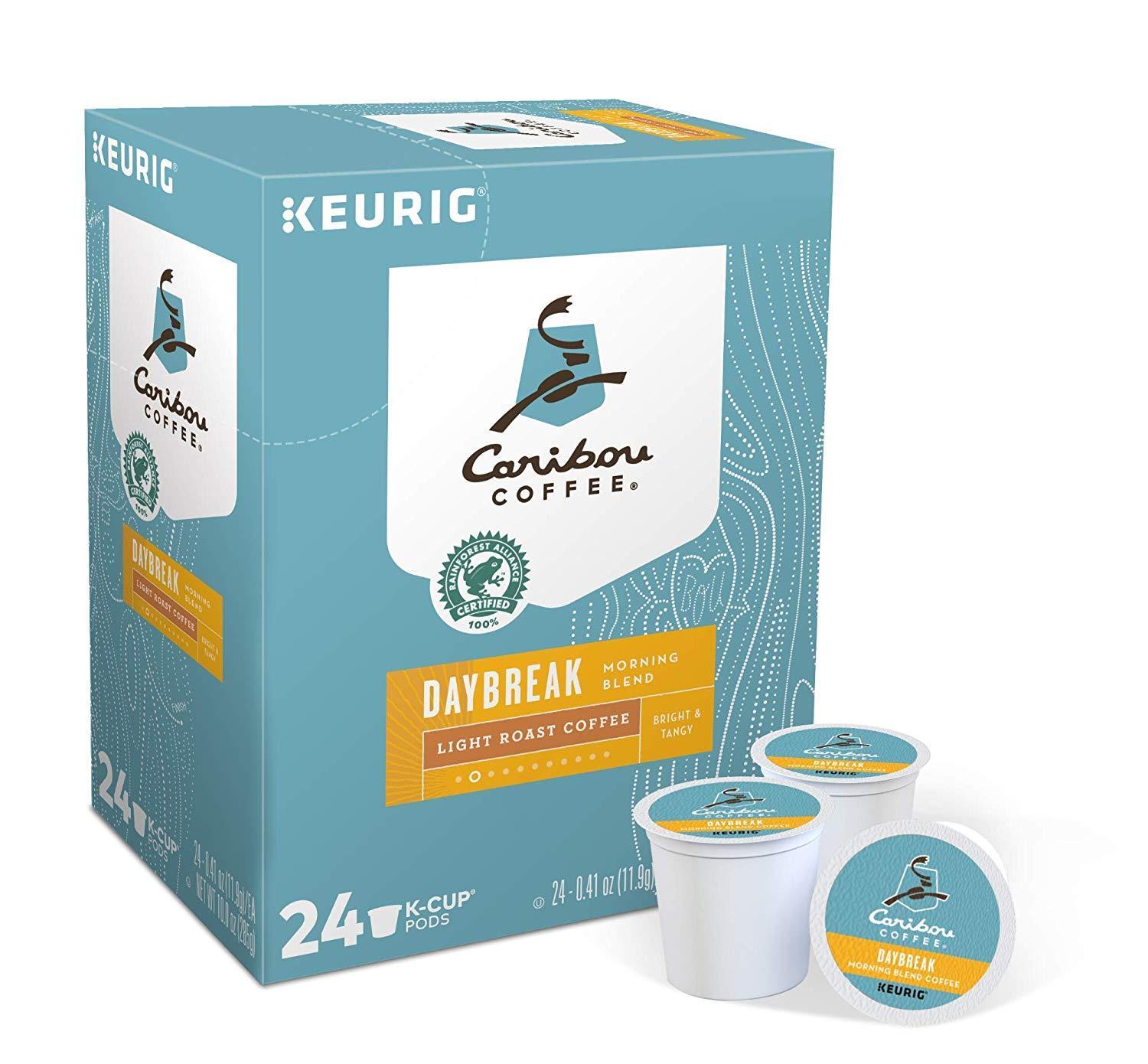 24-Count Caribou Coffee Daybreak Morning Blend K-Cup (Light Roast) $7.57 w/ S&S + Free S&H