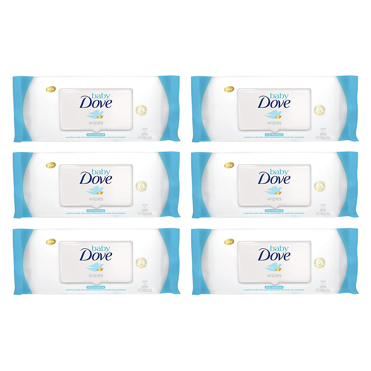 Baby Dove Wipes, Rich Moisture, 30 ct, Pack of 6: As low as $14.94 w/S&S and A/c