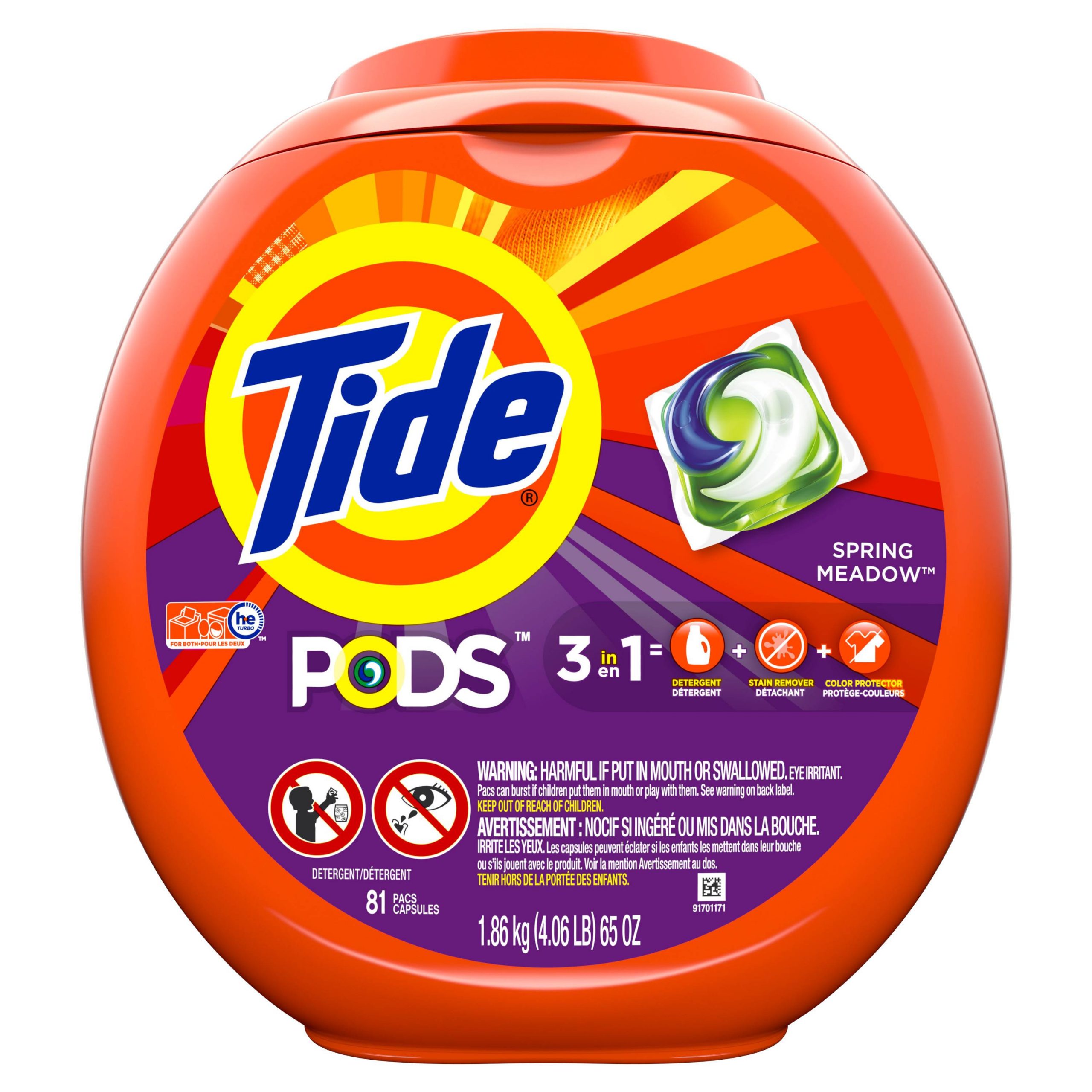 81-Count Tide Pods HE or Gain Flings Laundry Detergent Pacs