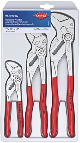 KNIPEX Tools 00 20 06 US2, Pliers Wrench 3-Piece Set $137.15