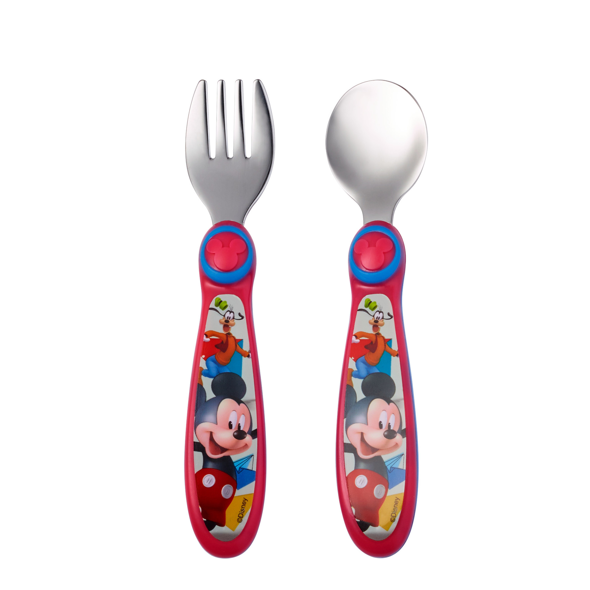 The First Years Disney Baby Mickey Mouse Stainless Steel Flatware (Blue-Green) for $2.48