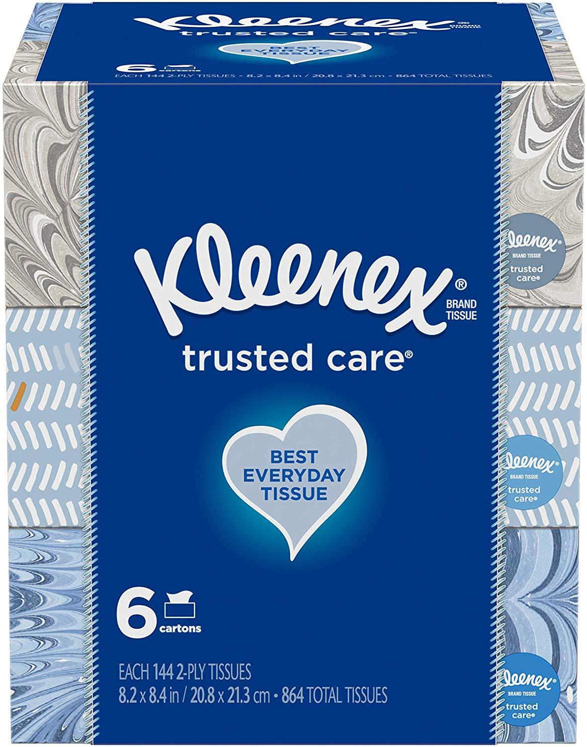 12-Pack 144-Count Kleenex Trusted Care Everyday Facial Tissues