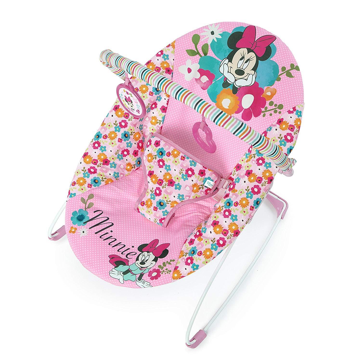 Disney Baby Minnie Mouse Perfect Vibrating Bouncer, Pink – $13.47