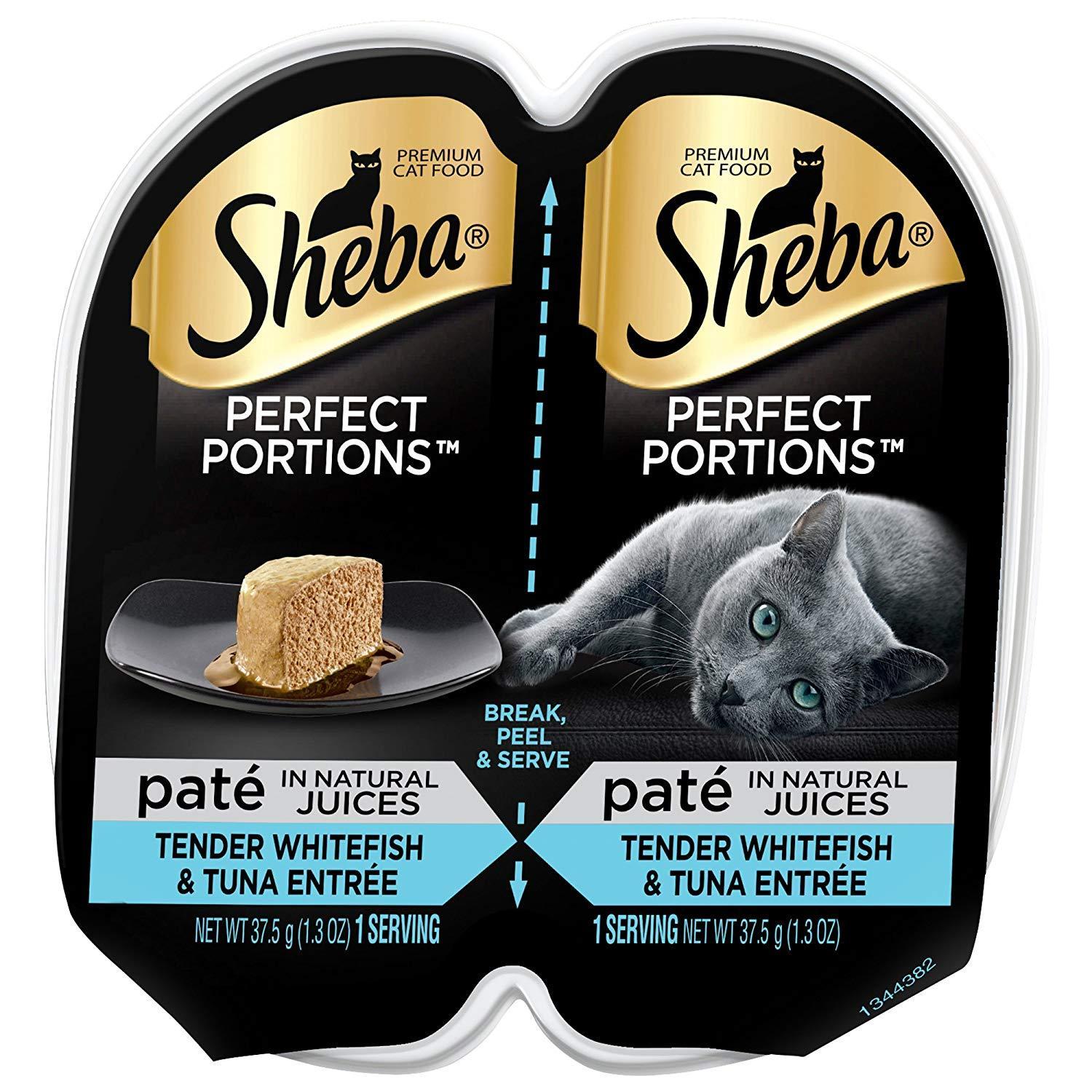 24-Ct 2.6-Oz Sheba Perfect Portions Paté Wet Cat Food Trays (Whitefish & Tuna)