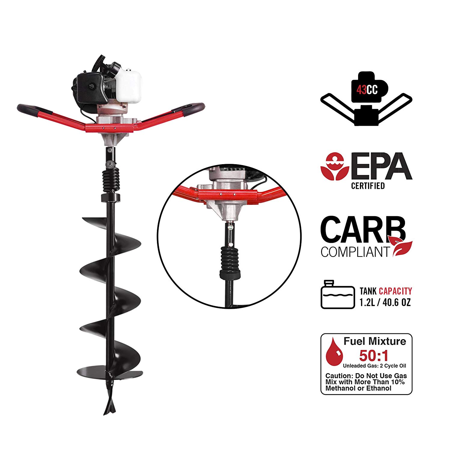 Southland SEA438 One Man Earth Auger with 43cc, 2 Cycle, Full Crankshaft Engine $138.93