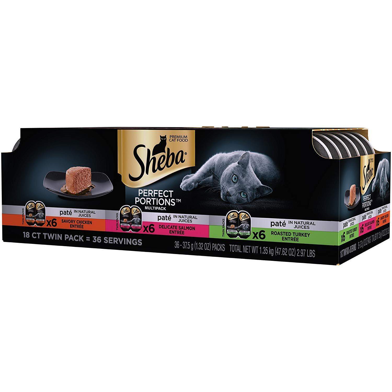 36-Ct Sheba Perfect Portions Wet Cat Food Twin Packs (Chicken/Salmon/Turkey)