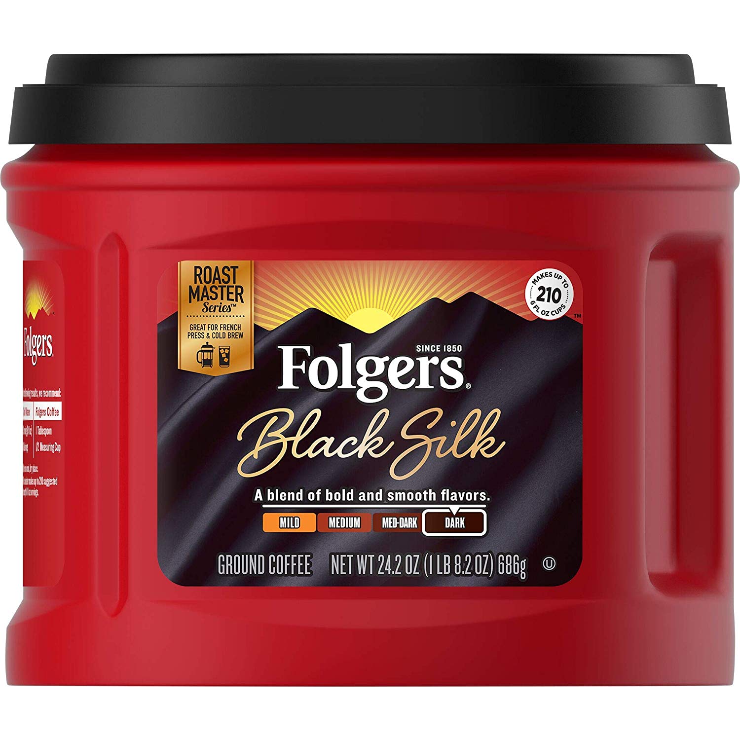 Amazon – Folgers Black Silk Dark Roast Ground Coffee 24.2 Oz – 6 Count – $21