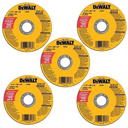 5-Pack DeWalt 4-1/2″ All Purpose Cutting Wheel