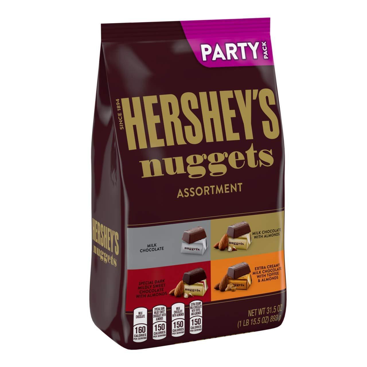31.5oz Hershey’s Nuggets Valentines Candy Assorted Chocolates Party Pack